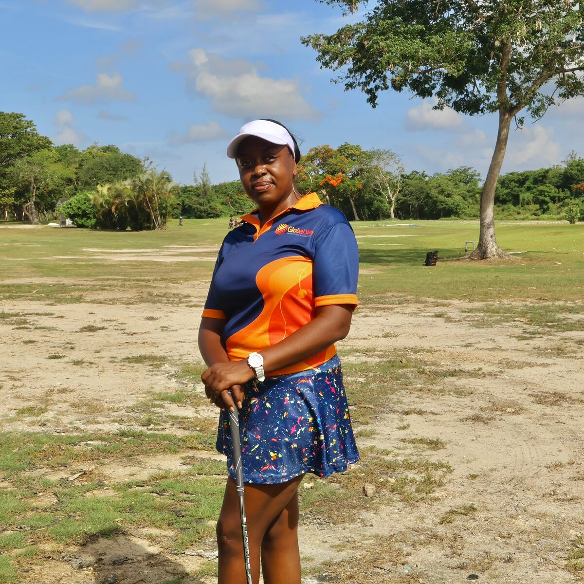 A member of the Global Sun Integration golf team on the course