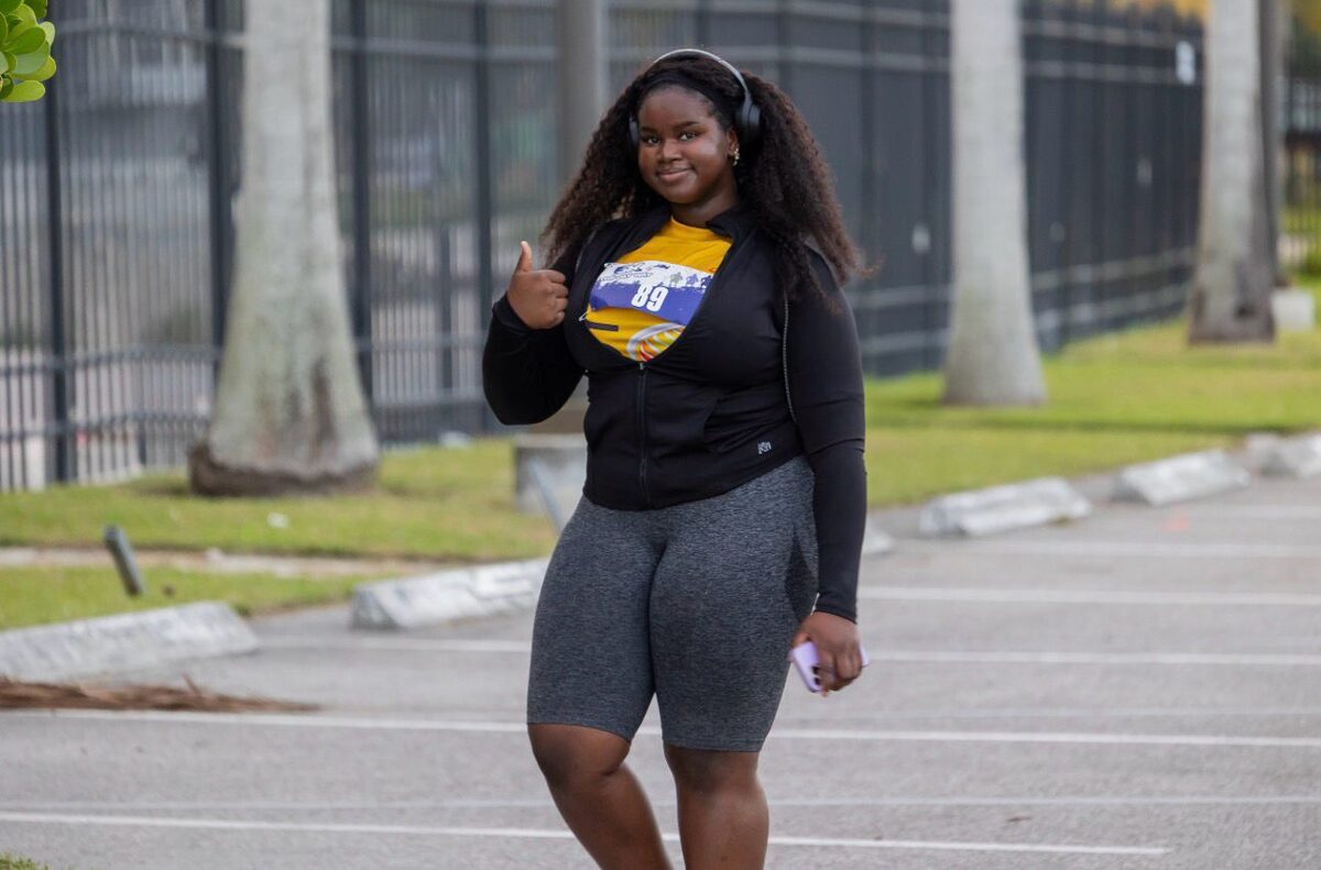 A Global Sun Integration participant ready for the 5K walk and run